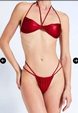 Devon Windsor India Bikini Set in Ruby, Size Medium